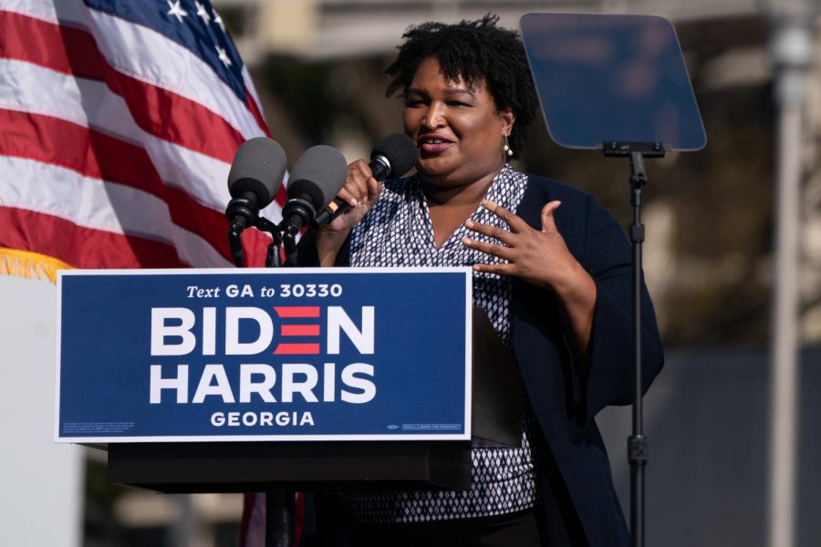 Stacey Abrams Campaigns for Joe Biden in the Days Leading up to the Election. Photo courtesy of Elijah Novelage/Getty Images