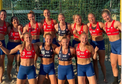 Norwegian Women’s Beach Volleyball team protests revealing bikini uniforms at the Tokyo Olympics, 2020.